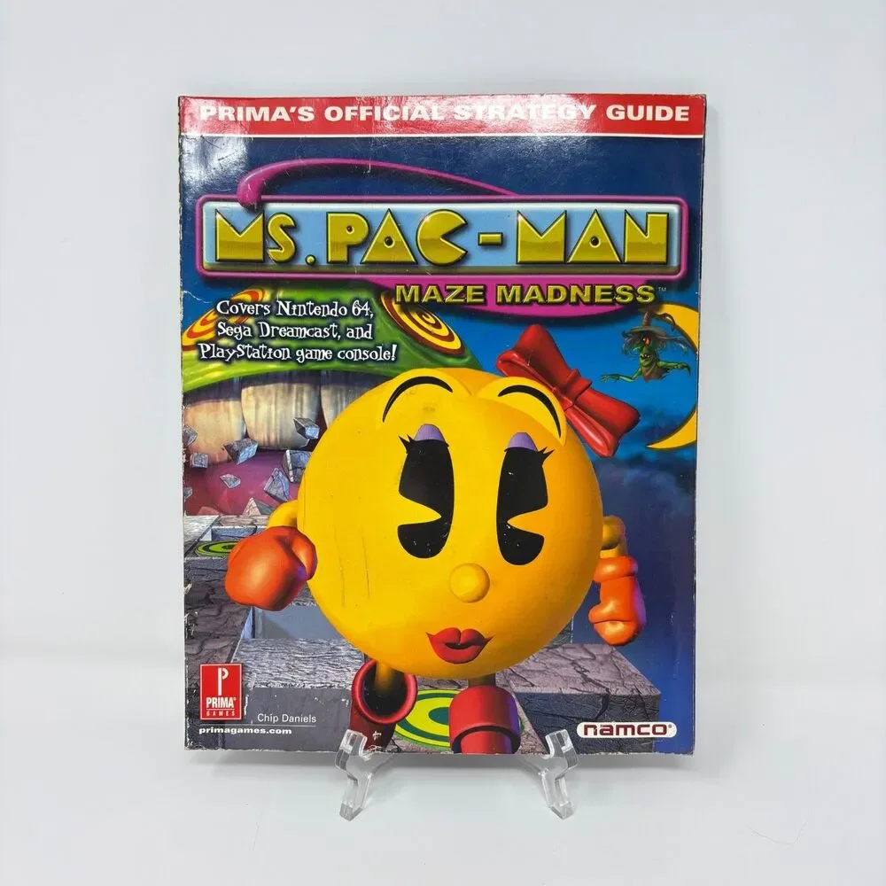 Ms Pac Man Maze Madness Prima Official Strategy Guide N64 PS1 Dreamcast 2000